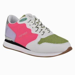 Nine West Best Sneakers - White/Pink/Green - Ireland (JG9875024)